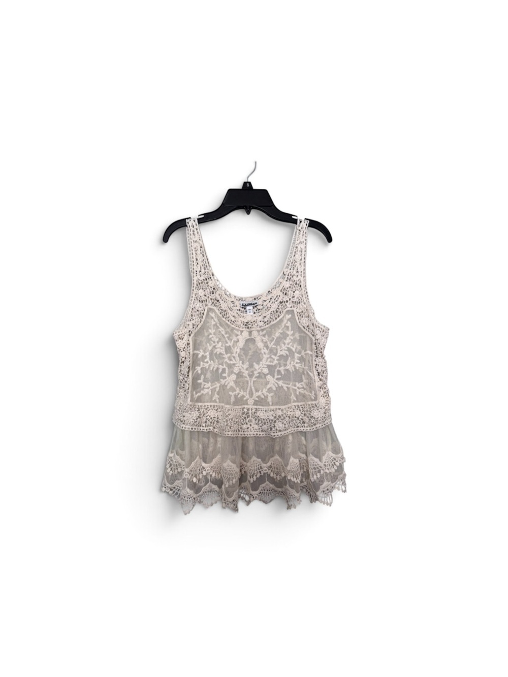Express Lace Overlay Ivory Tank Top